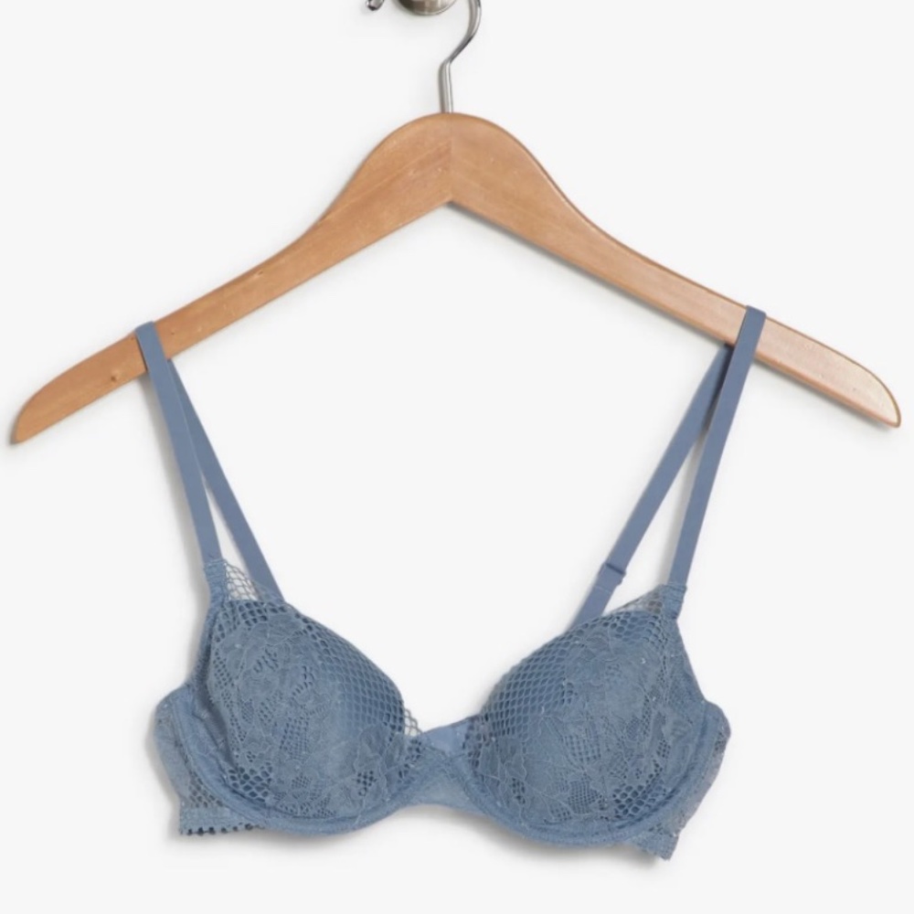 NWOT - DKNY Underwire Demi Bra 34D - Blue/Gray